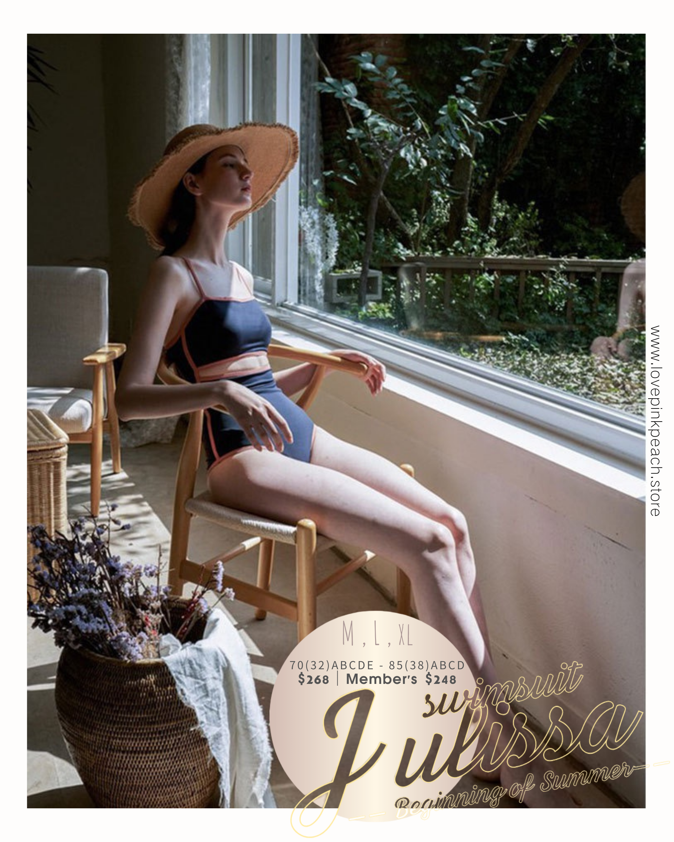 Julissa | 深藍超顯白firm一件頭泳衣