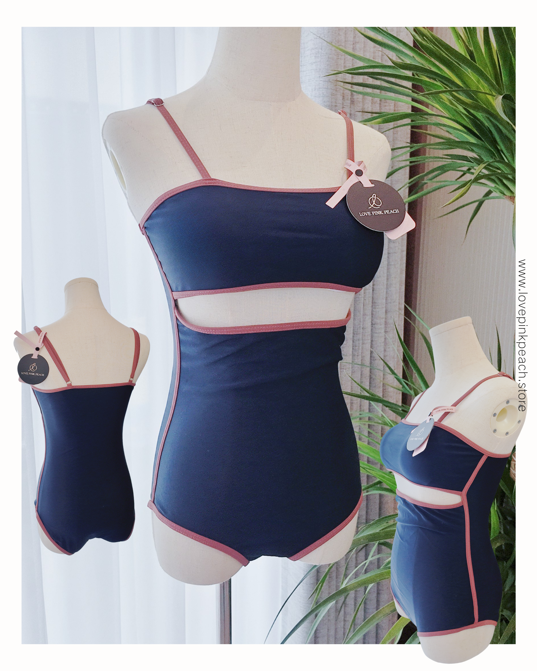 Julissa | 深藍超顯白firm一件頭泳衣