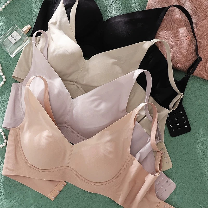 《 Juicy Peach 》曲線空氣綿杯育乳內衣  無鋼圈 防乳腺阻塞   泰國進口乳膠杯 無痕內衣 套裝